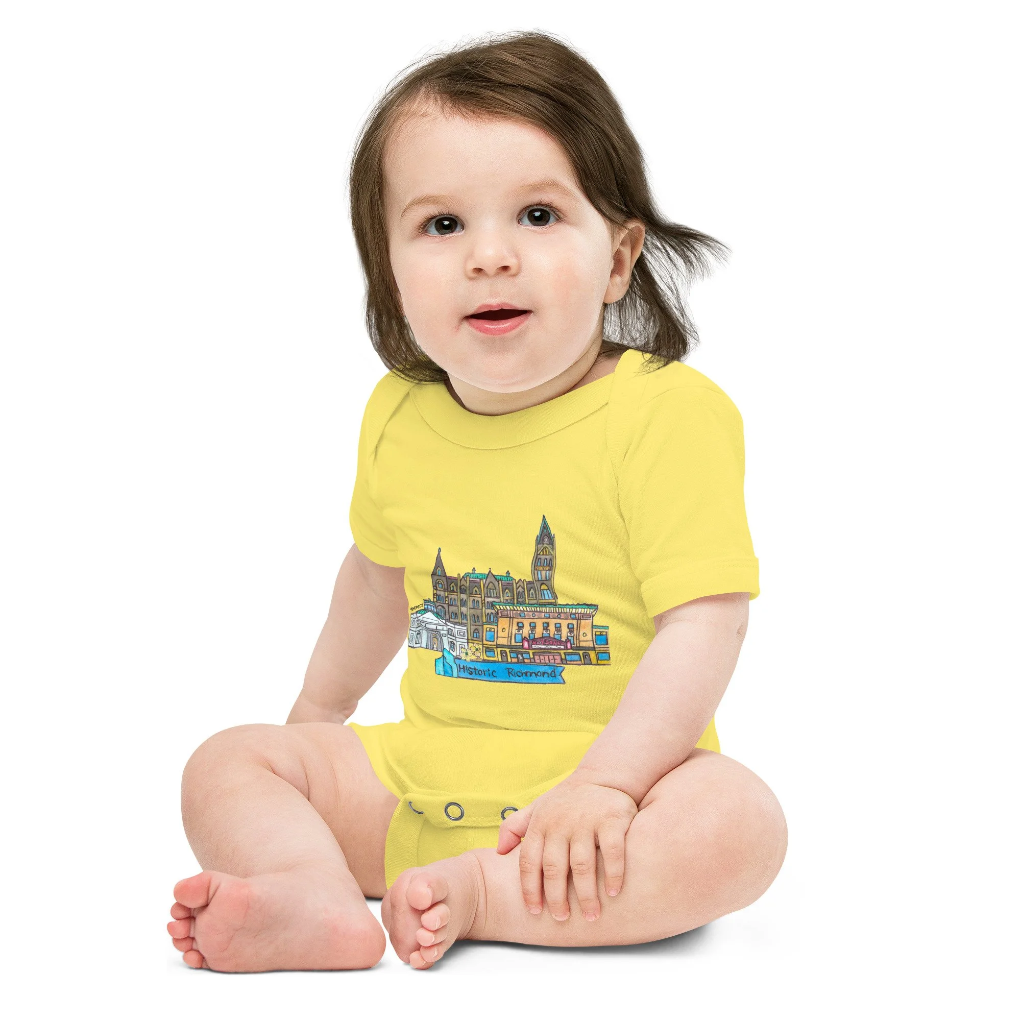 watercolor Richmond baby onesie  |  downtown richmond onesie