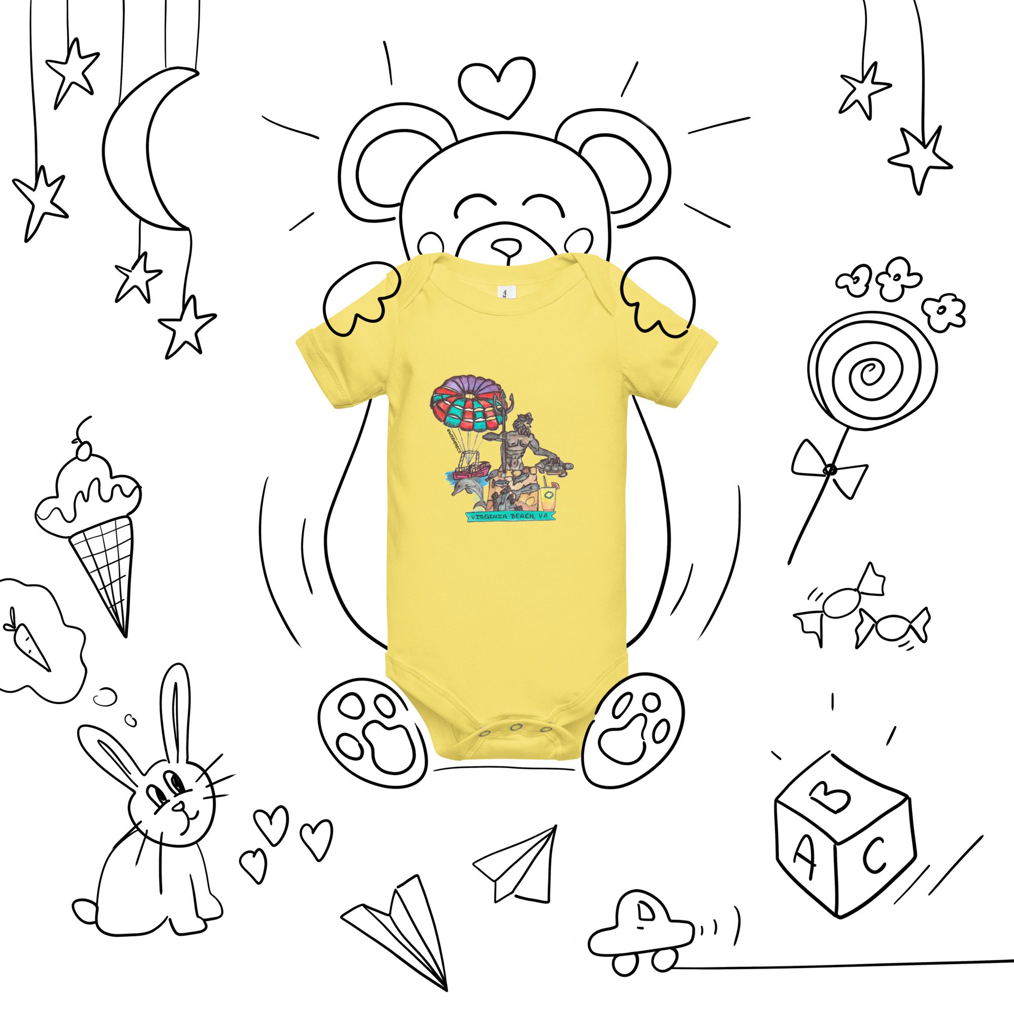 watercolor ocean themed baby onesie