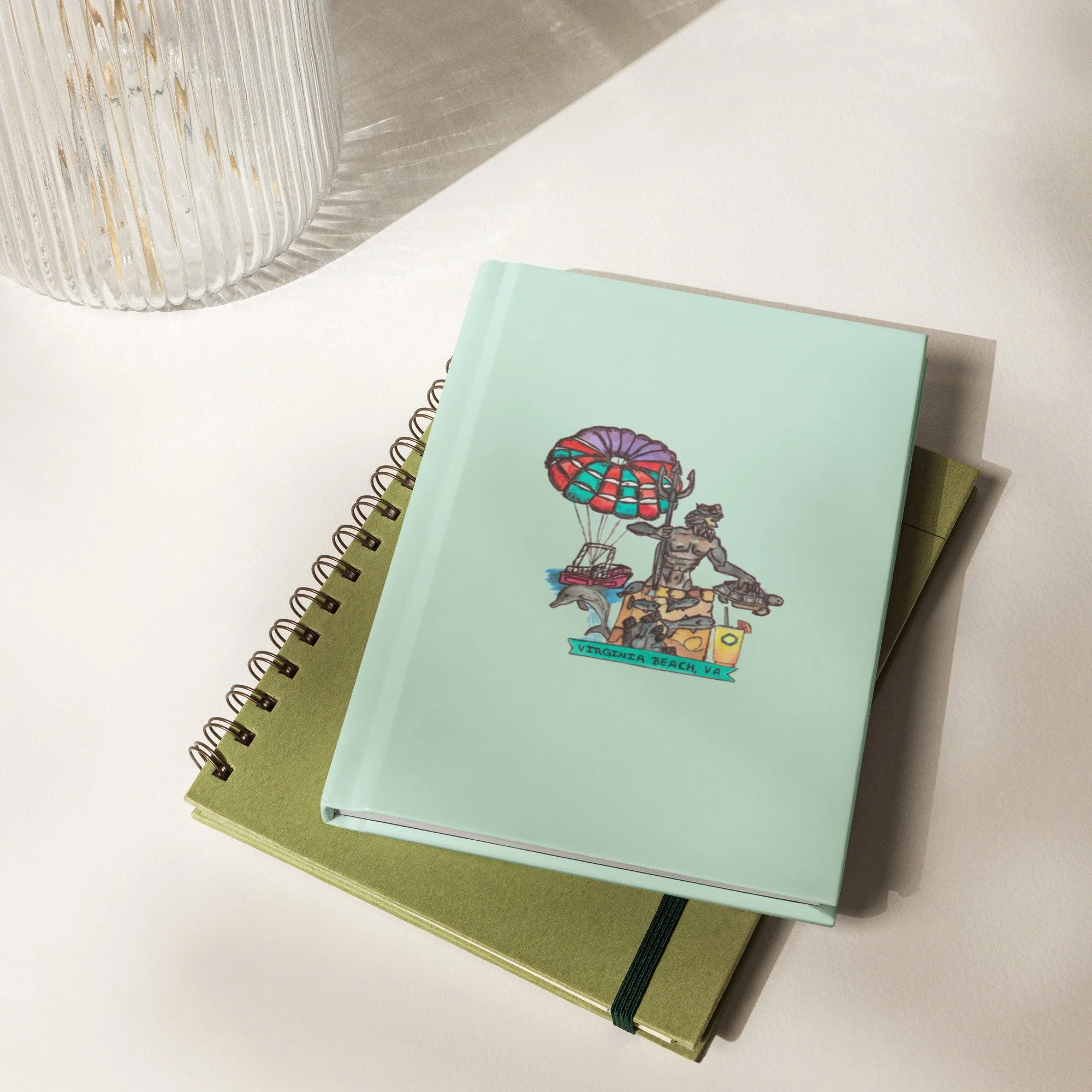 Virginia Beach Matte Journal  |  Hand-Drawn Coastal Travel Notebook