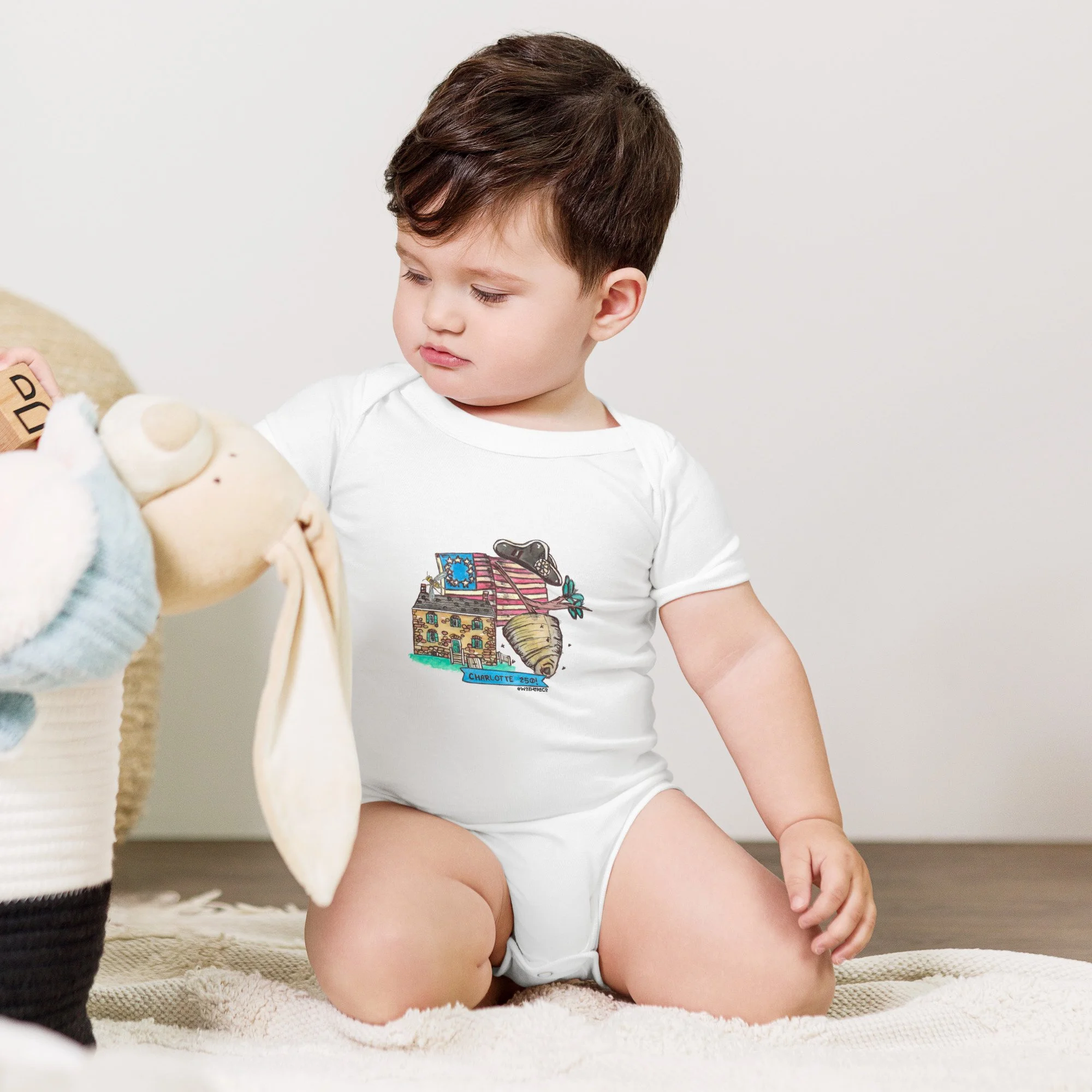 watercolor Charlotte Baby Onesie History Gift