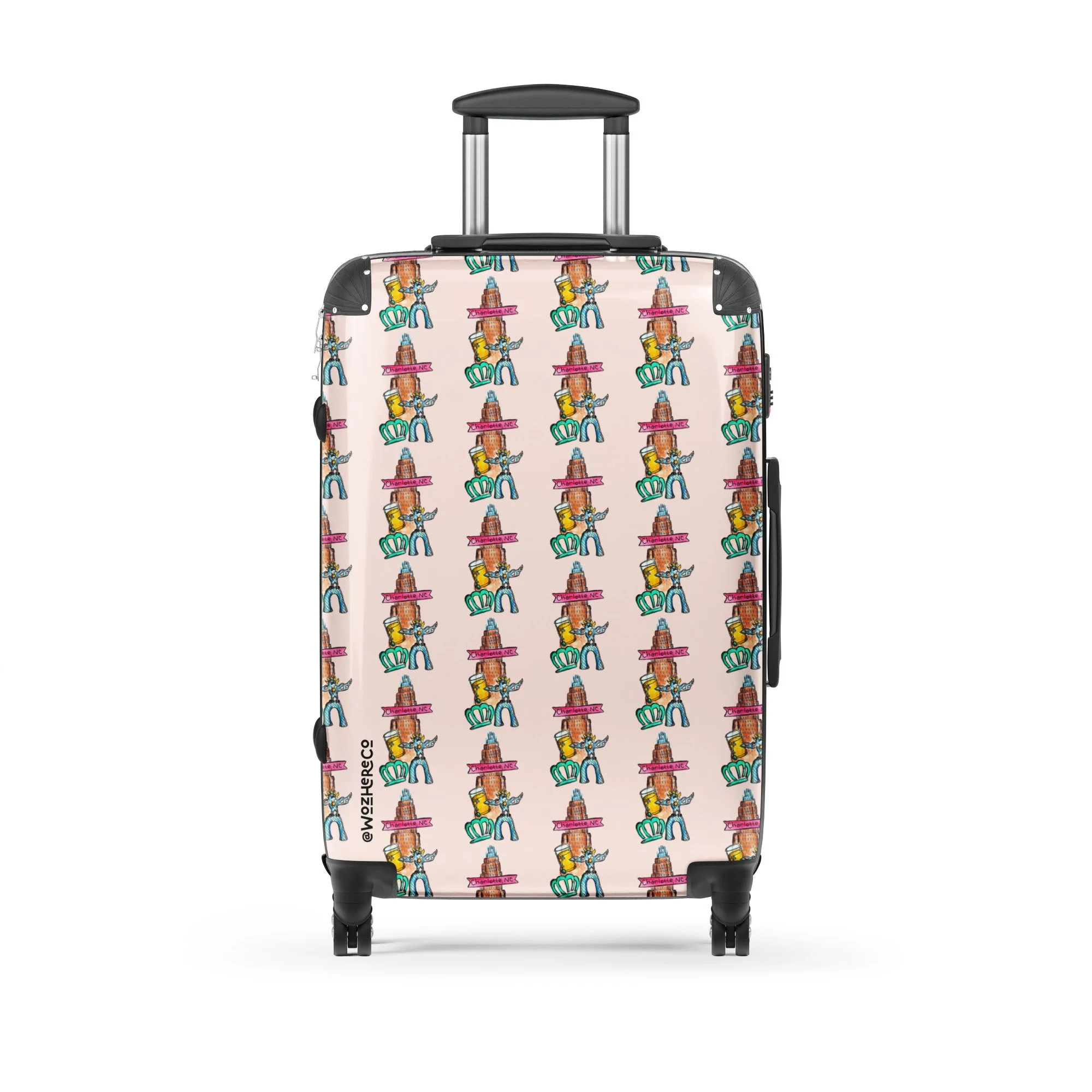 Set of three Charlotte suitcases in small, medium, and large sizes