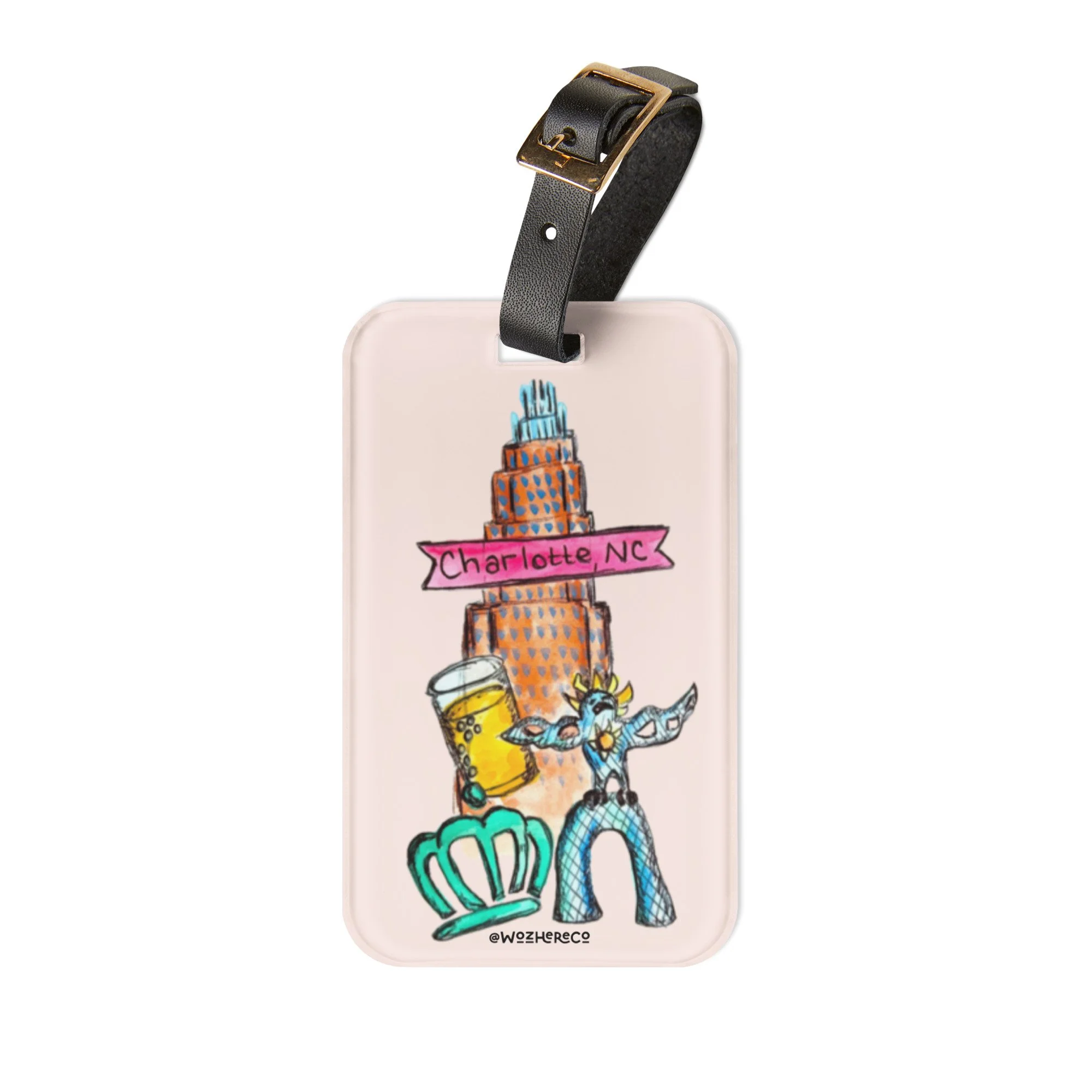 Charlotte NC luggage tag, Queen City luggage tag, Charlotte North Carolina travel gift