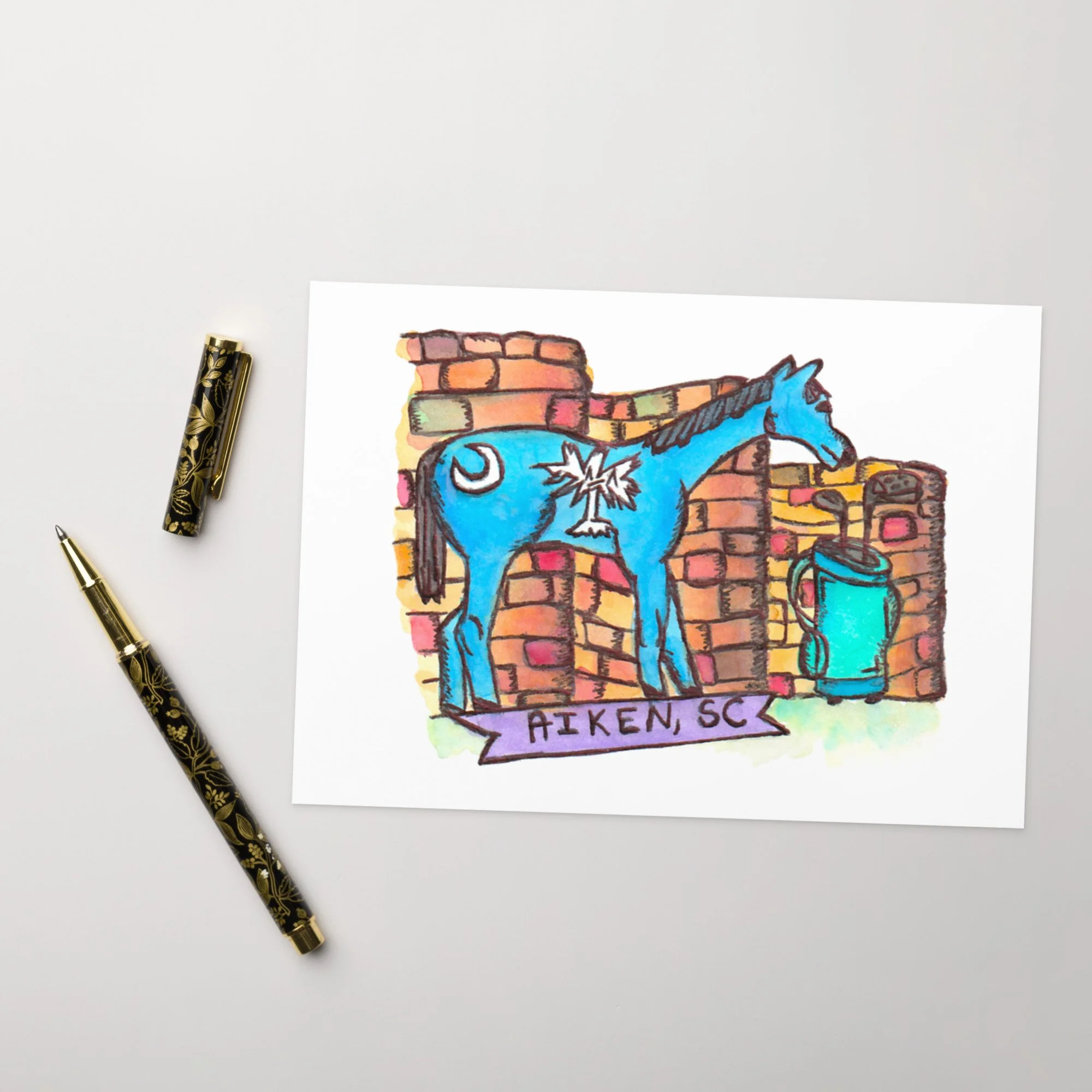Blank Aiken SC Greeting Card with Envelope | Local SC Art Stationery Note Card