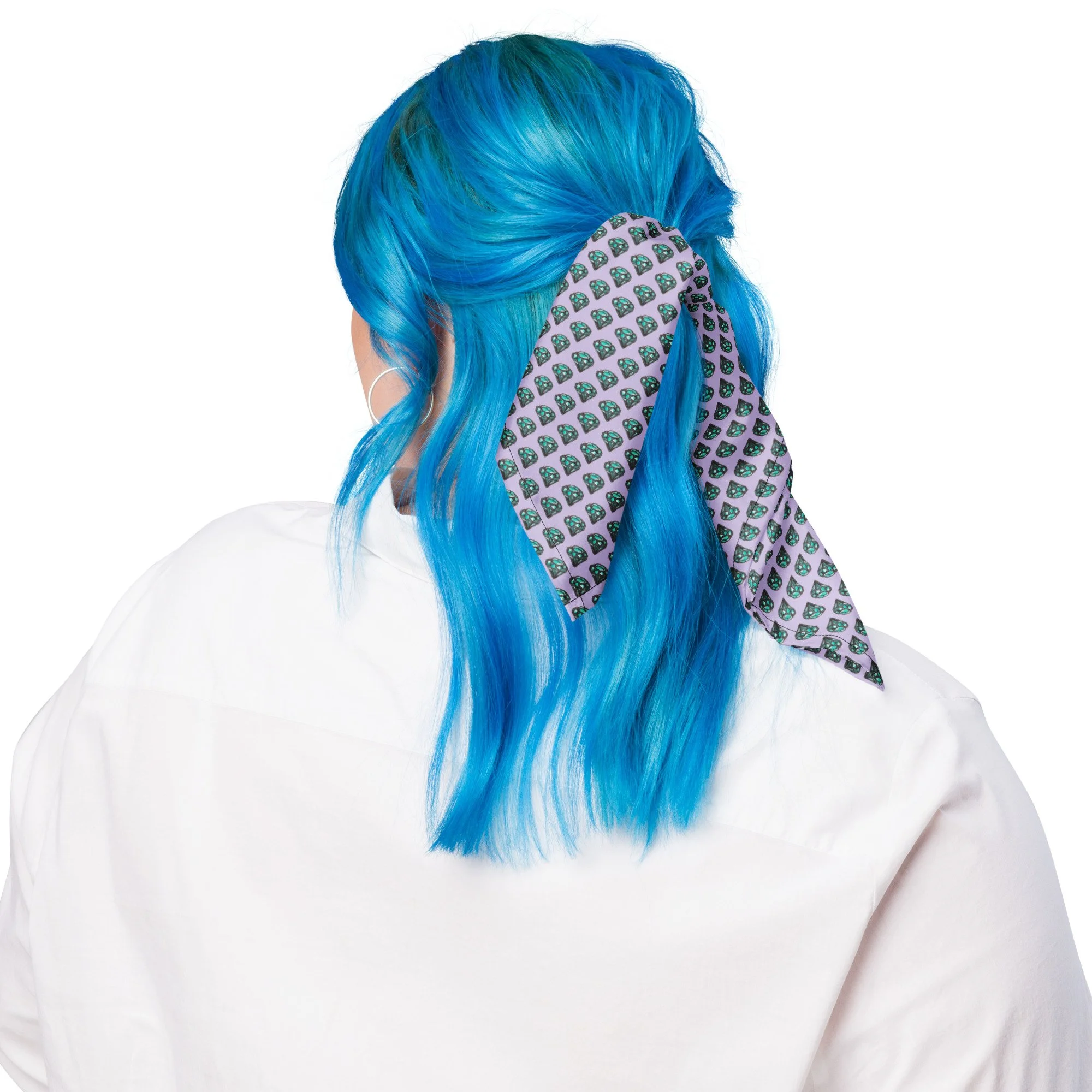 sapphire hair bandana in blue hair