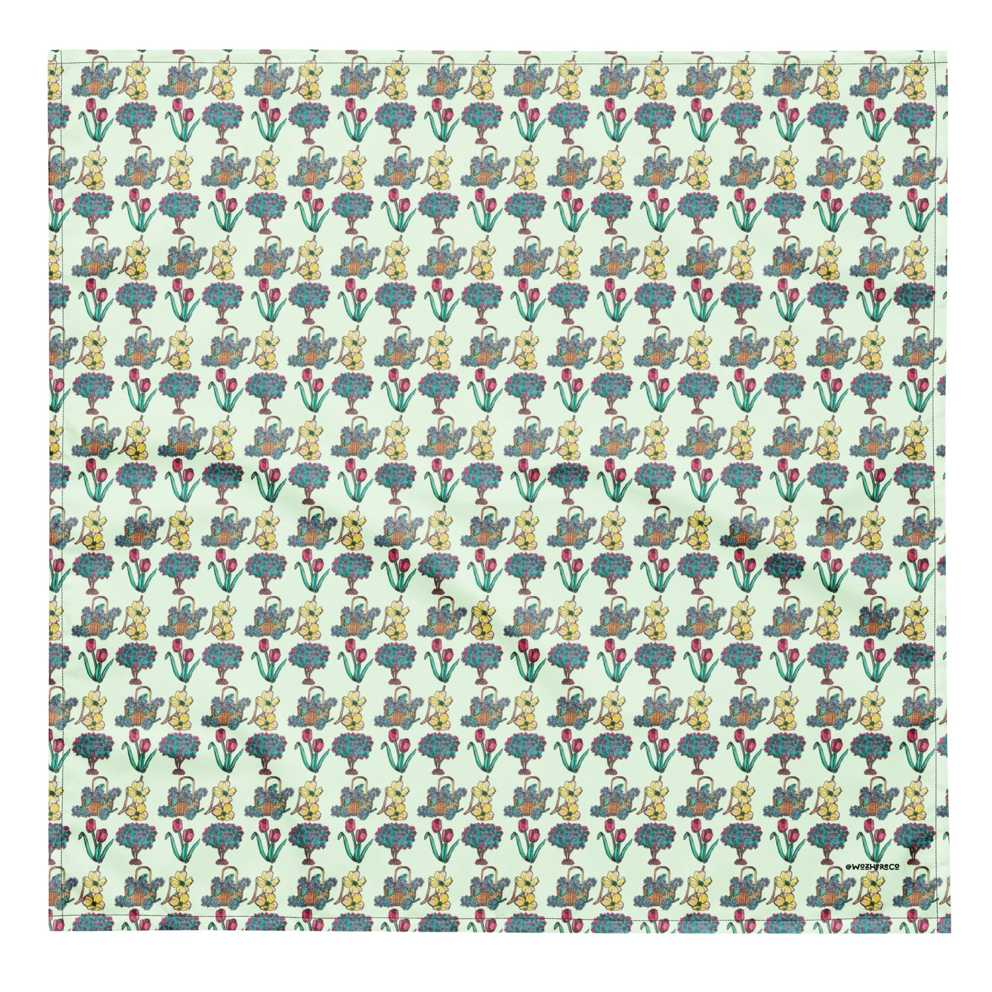 Southern Floral Bloom Dog Bandana – Watercolor Hydrangea & Tulip Scarf