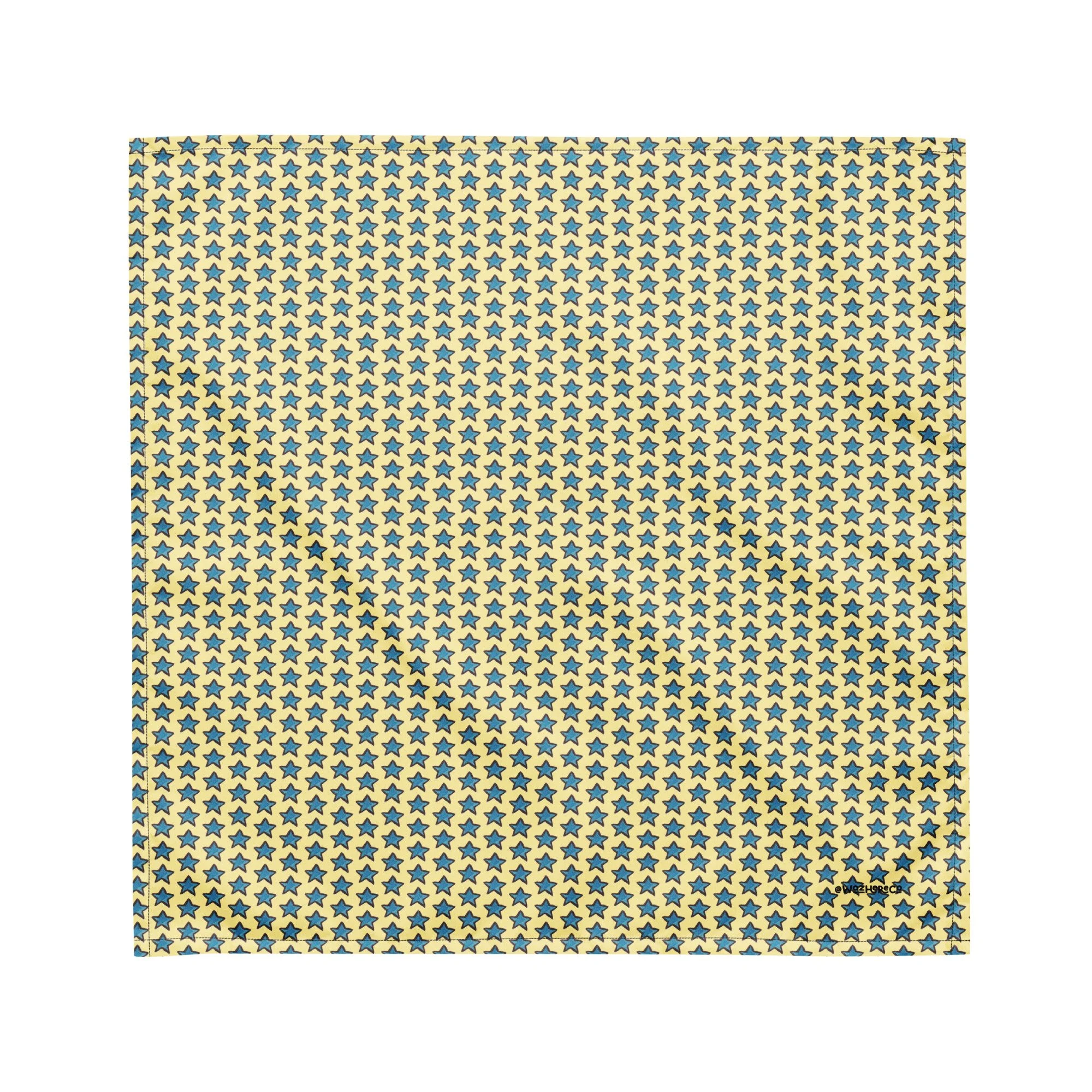 yellow and blue dog scarf