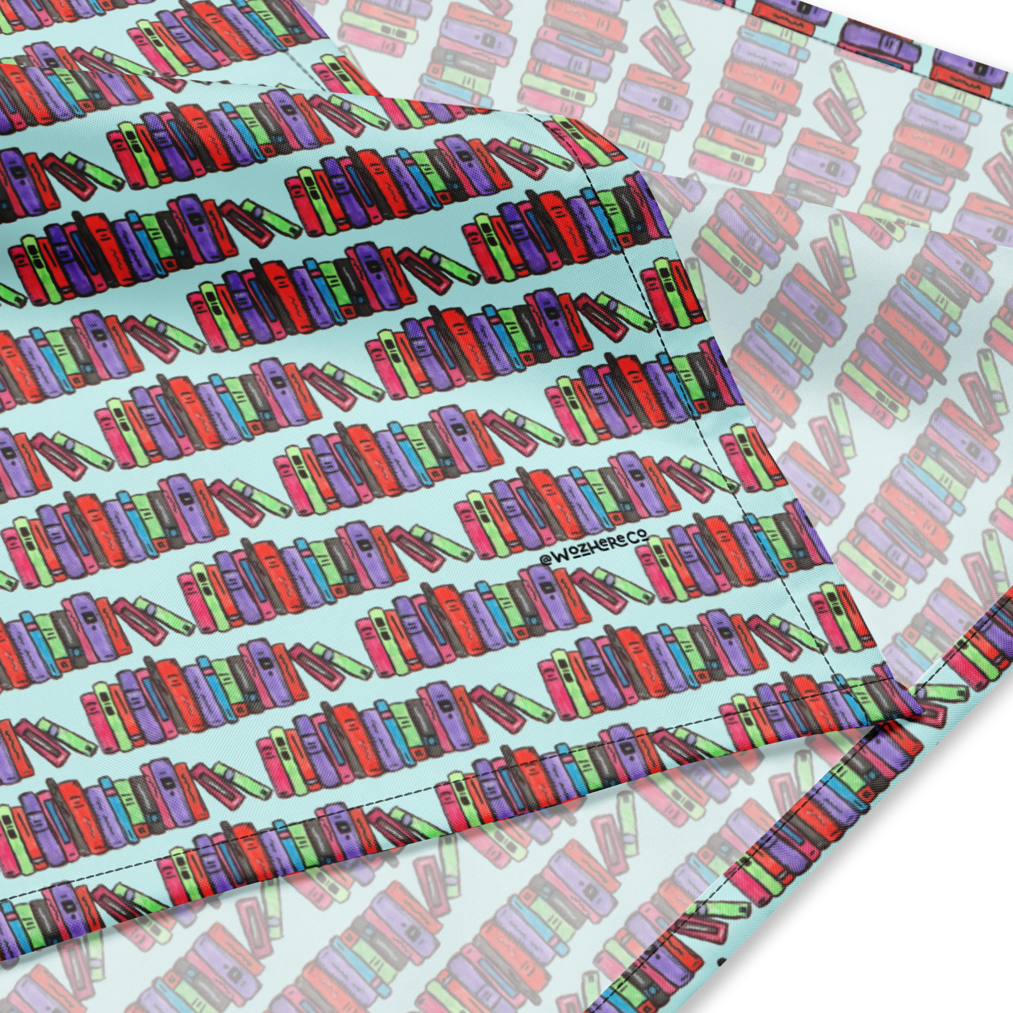 gem colored book bandana for teachers or librarians