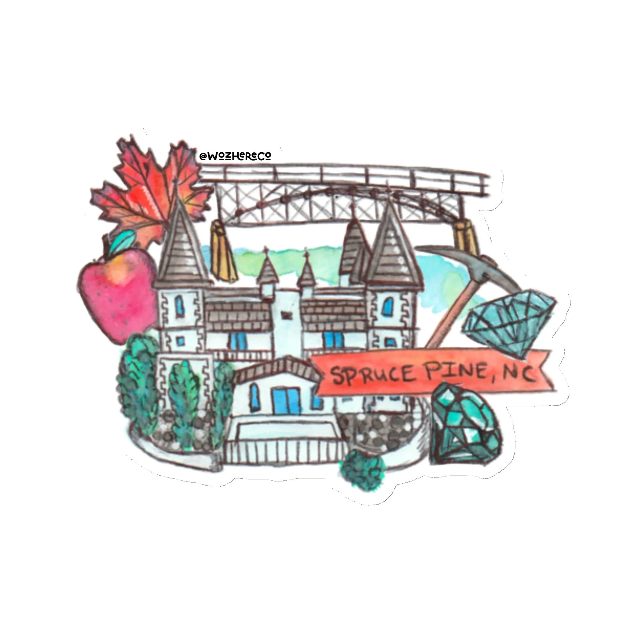 gem mining souvenir, Spruce Pine decal