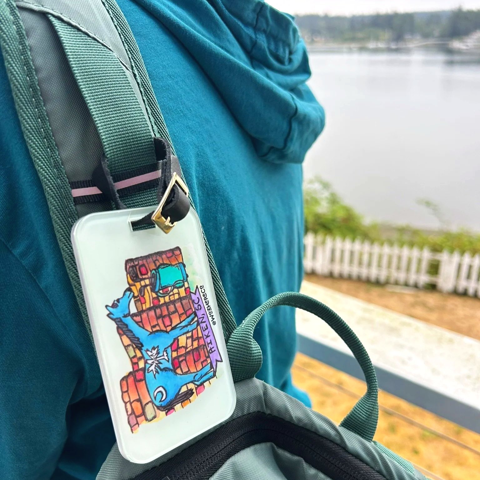 Aiken SC Watercolor Luggage Tag  Hand-Drawn Travel Bag Identifier