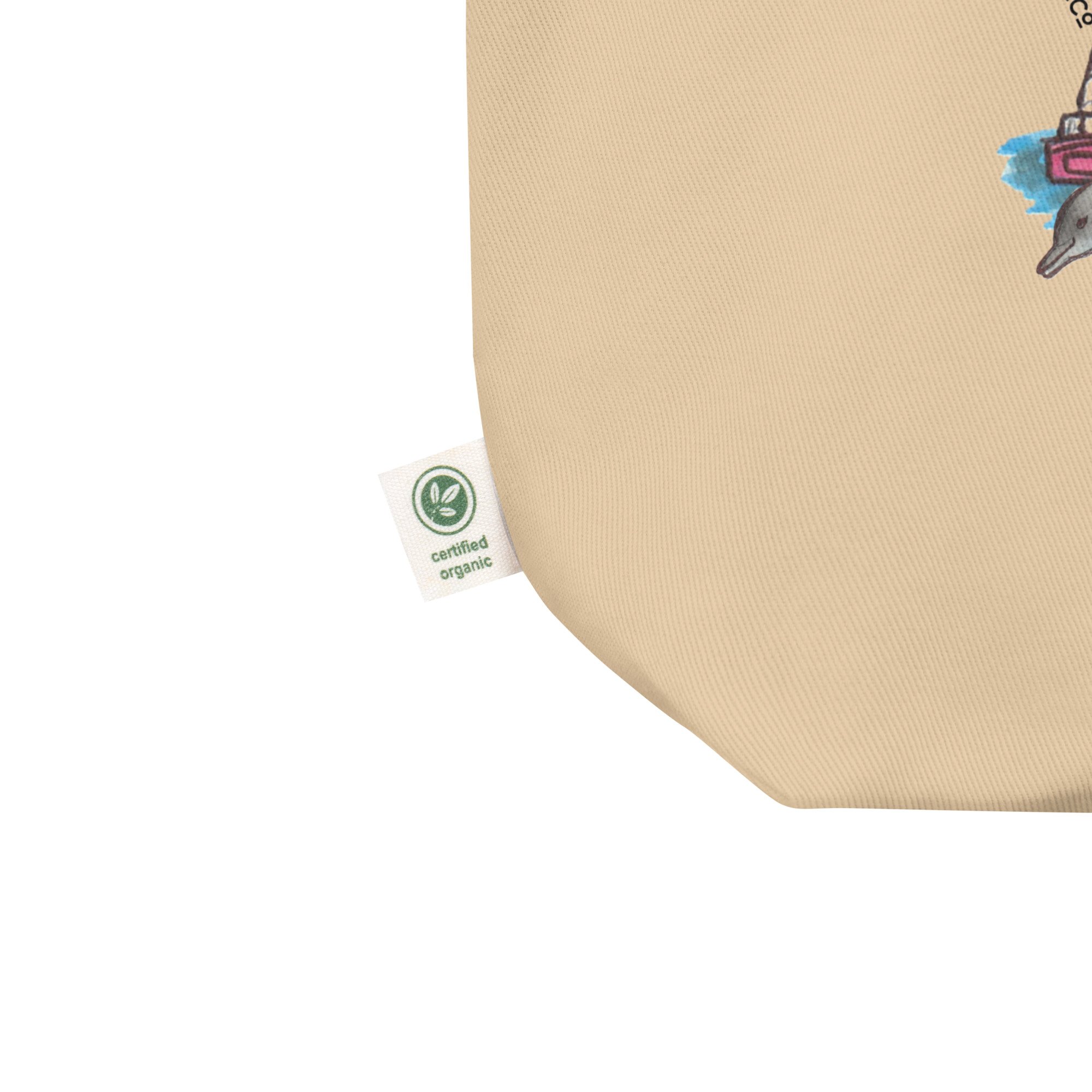 eco friendly virginia beach tote bag  |  watercolor ocean themed reusable bag