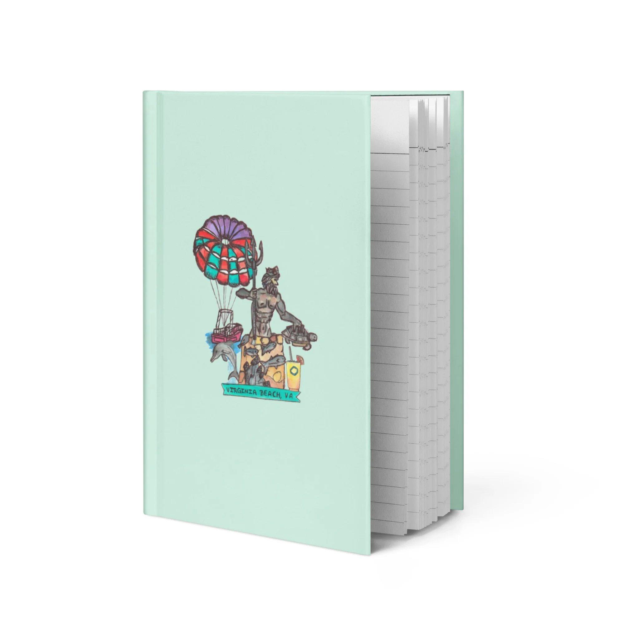 hand drawn beach journal watercolor style  |  Virginia Beach travel notebook souvenir
