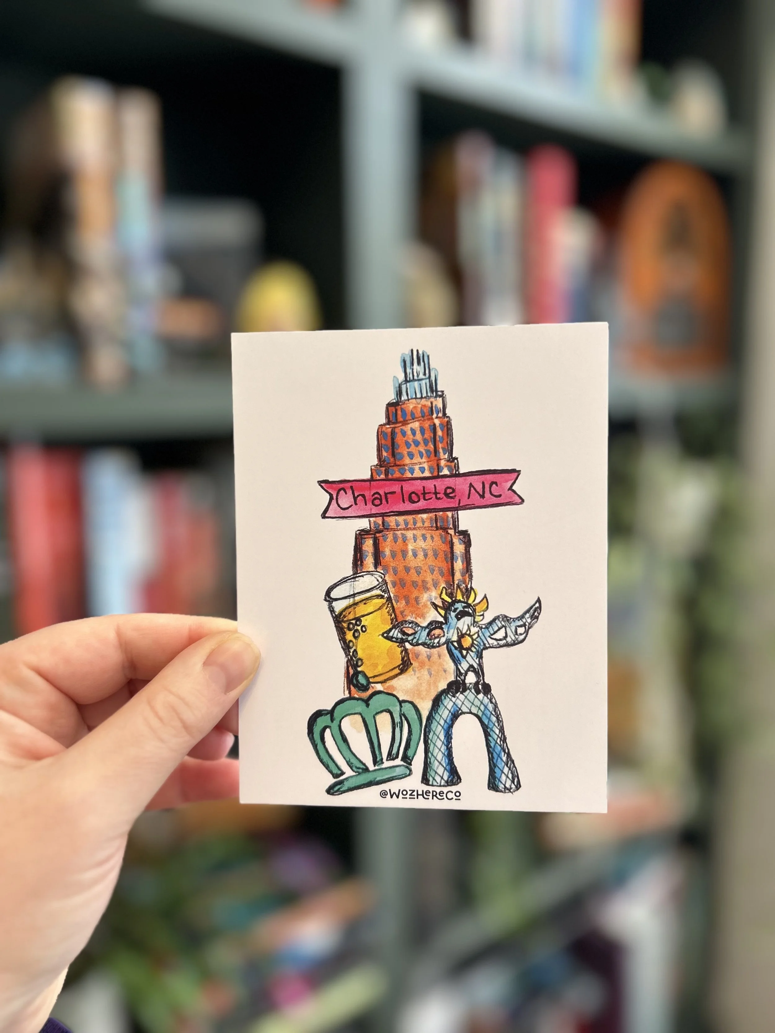 Charlotte NC Postcard  |  Queen City Landmark Souvenir