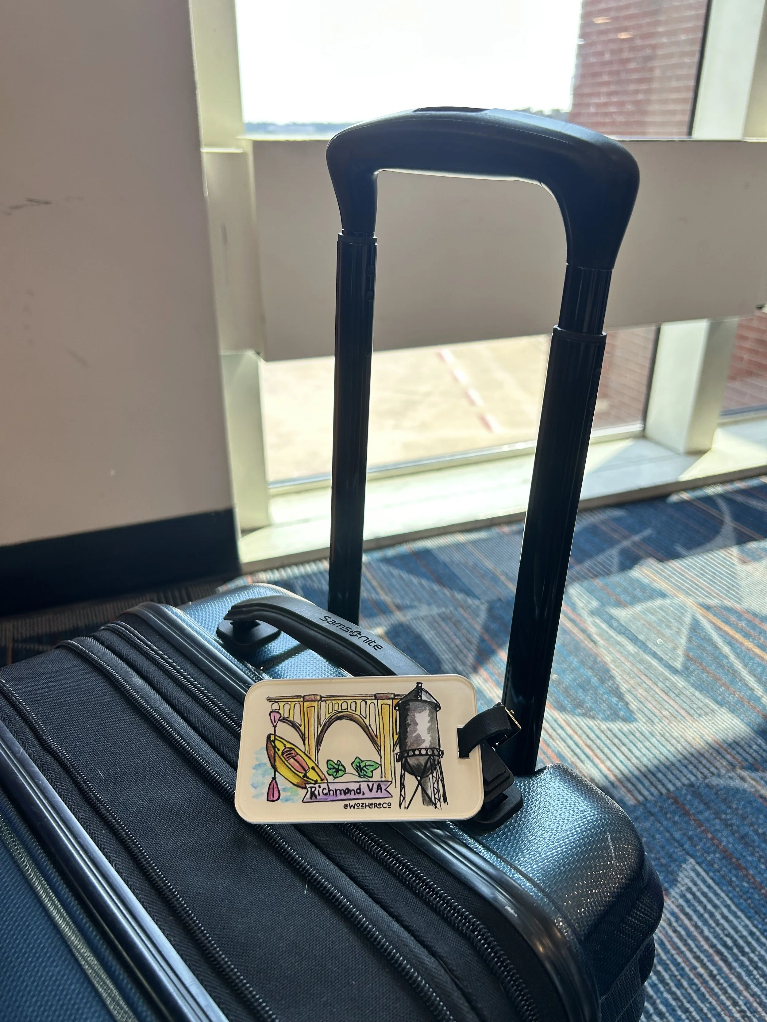 Richmond, VA Watercolor Acrylic Luggage Tag