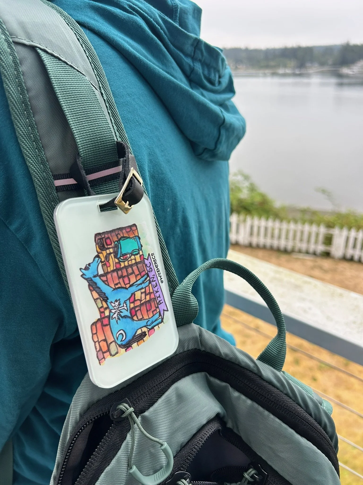 Aiken, SC Watercolor Acrylic Luggage Tag