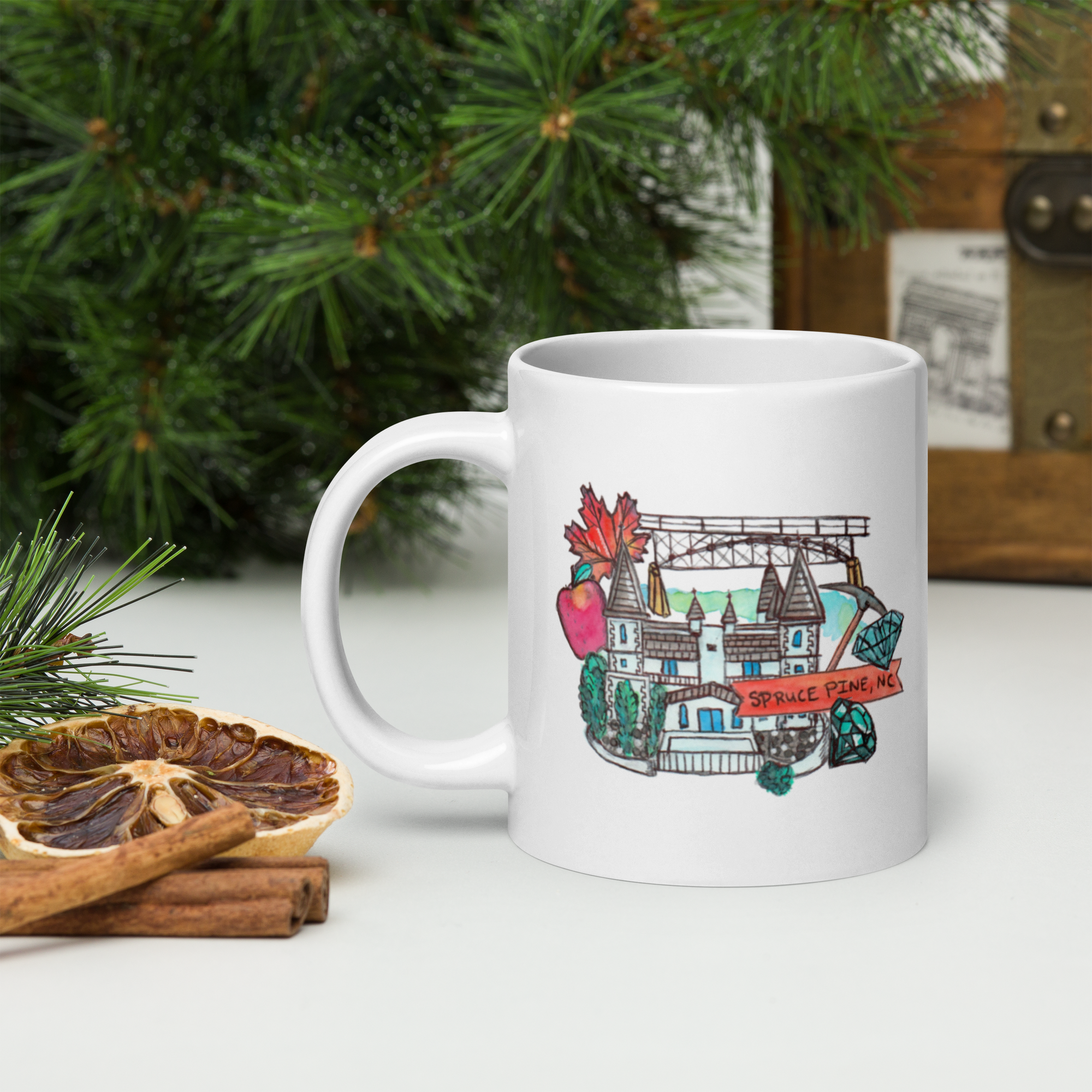 Spruce Pine NC mug, Smithmore Castle coffee mug