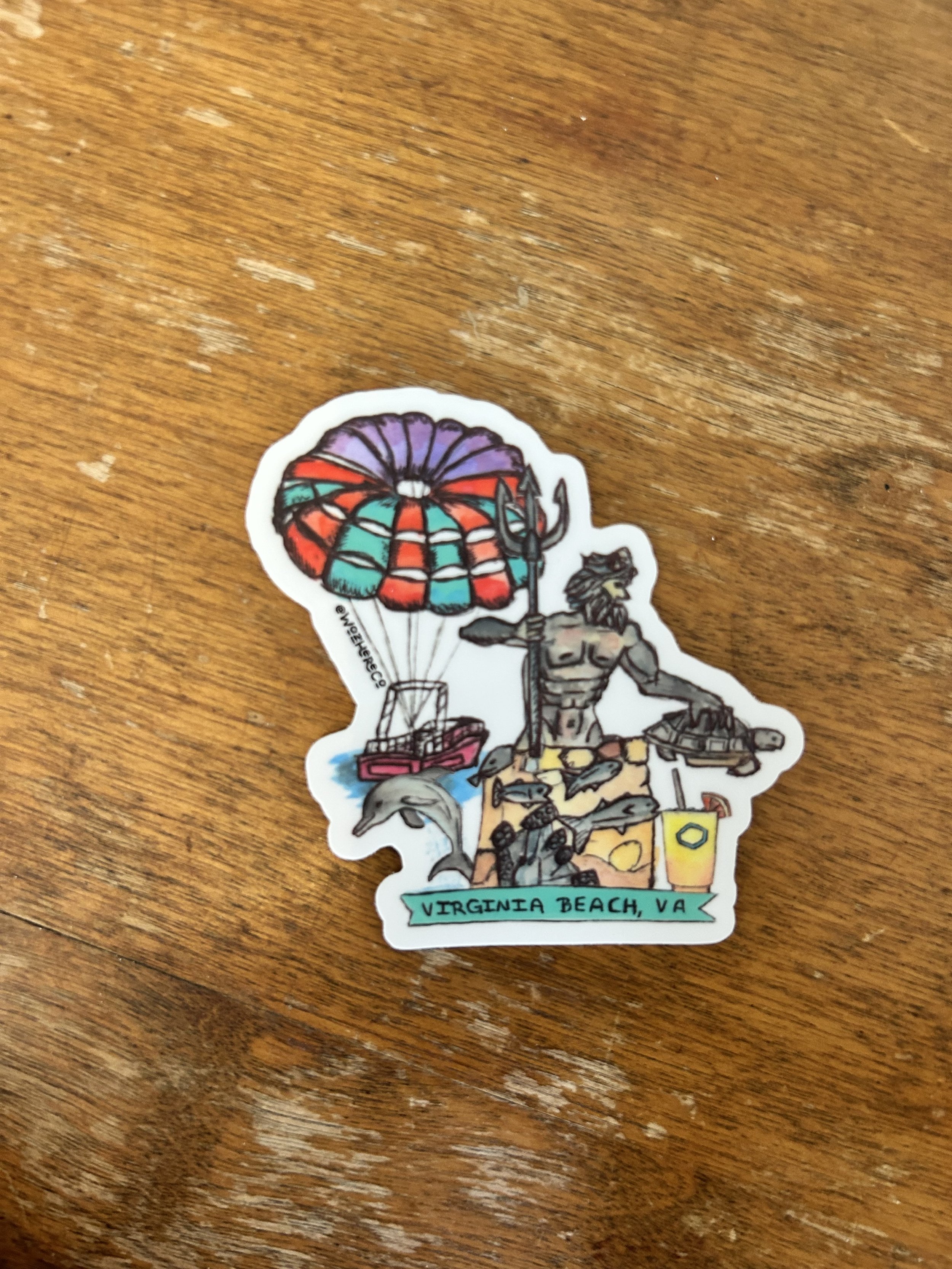 travel sticker Virginia Beach, virginia beach gift