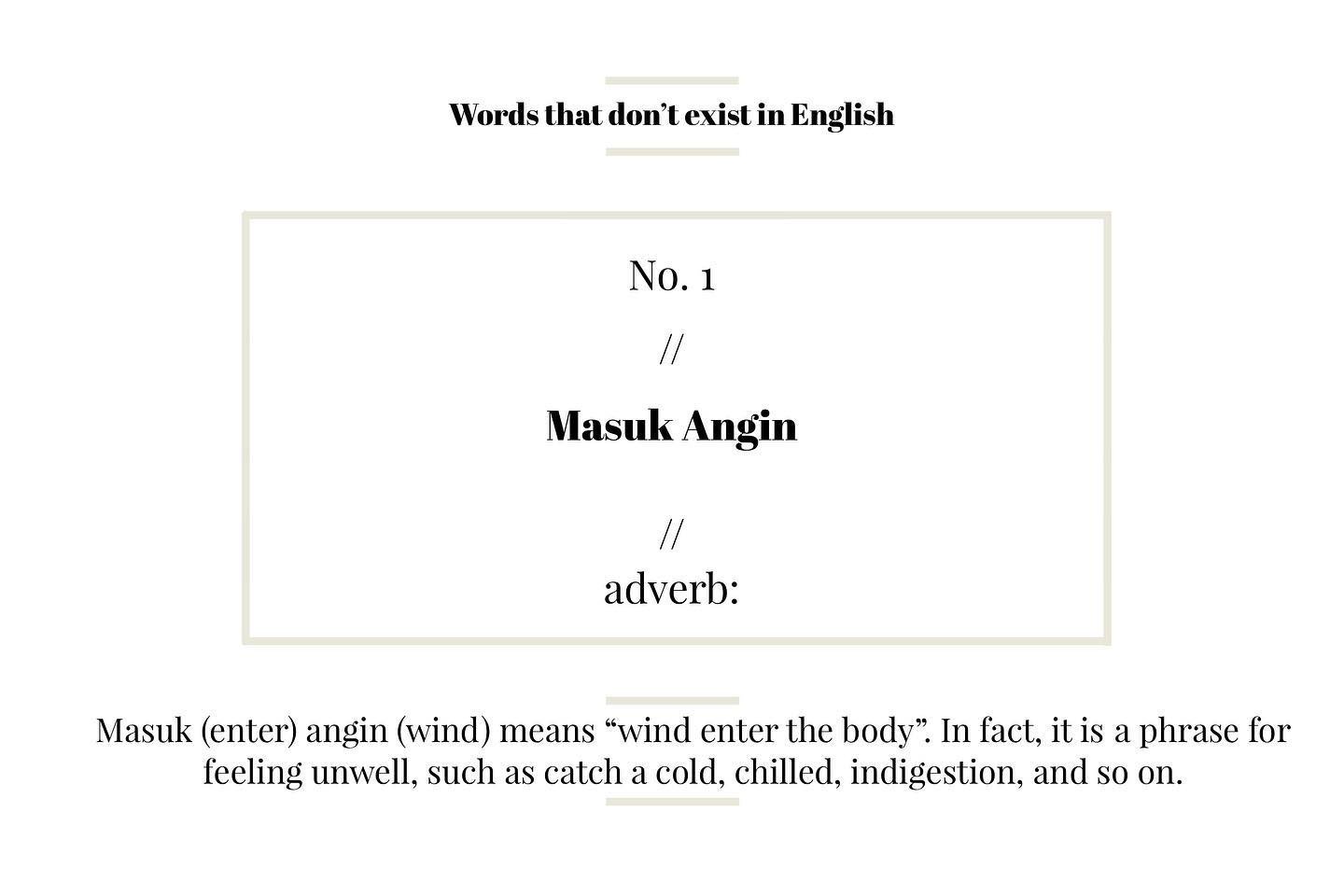 In light of it being Indonesia&rsquo;s Independence day - here&rsquo;s an Indonesian term that doesn&rsquo;t exist in english...felt fitting amidst this pandemic 😬 stay healthy and stay away from the wind 👀

#indonesian #wordsthatdonttranslate #wor