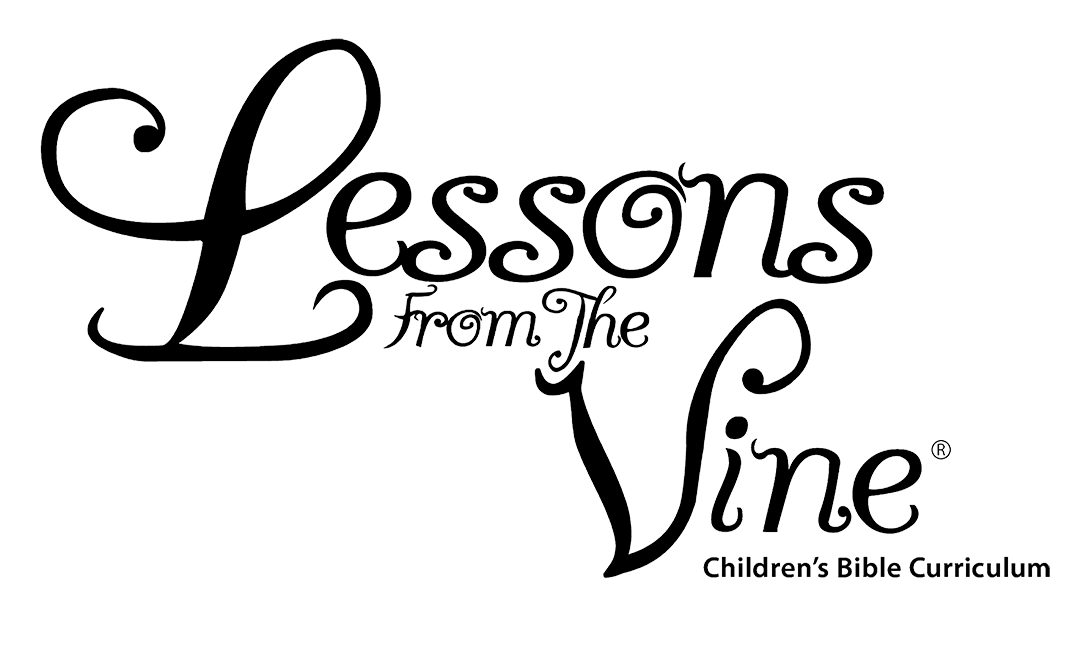 Lessons From The Vine logo in decorative script representing a children’s Bible curriculum focused on faith-based learning
