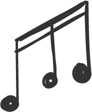Music note icon with two eighth notes connected by a stem