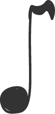 A black musical note icon