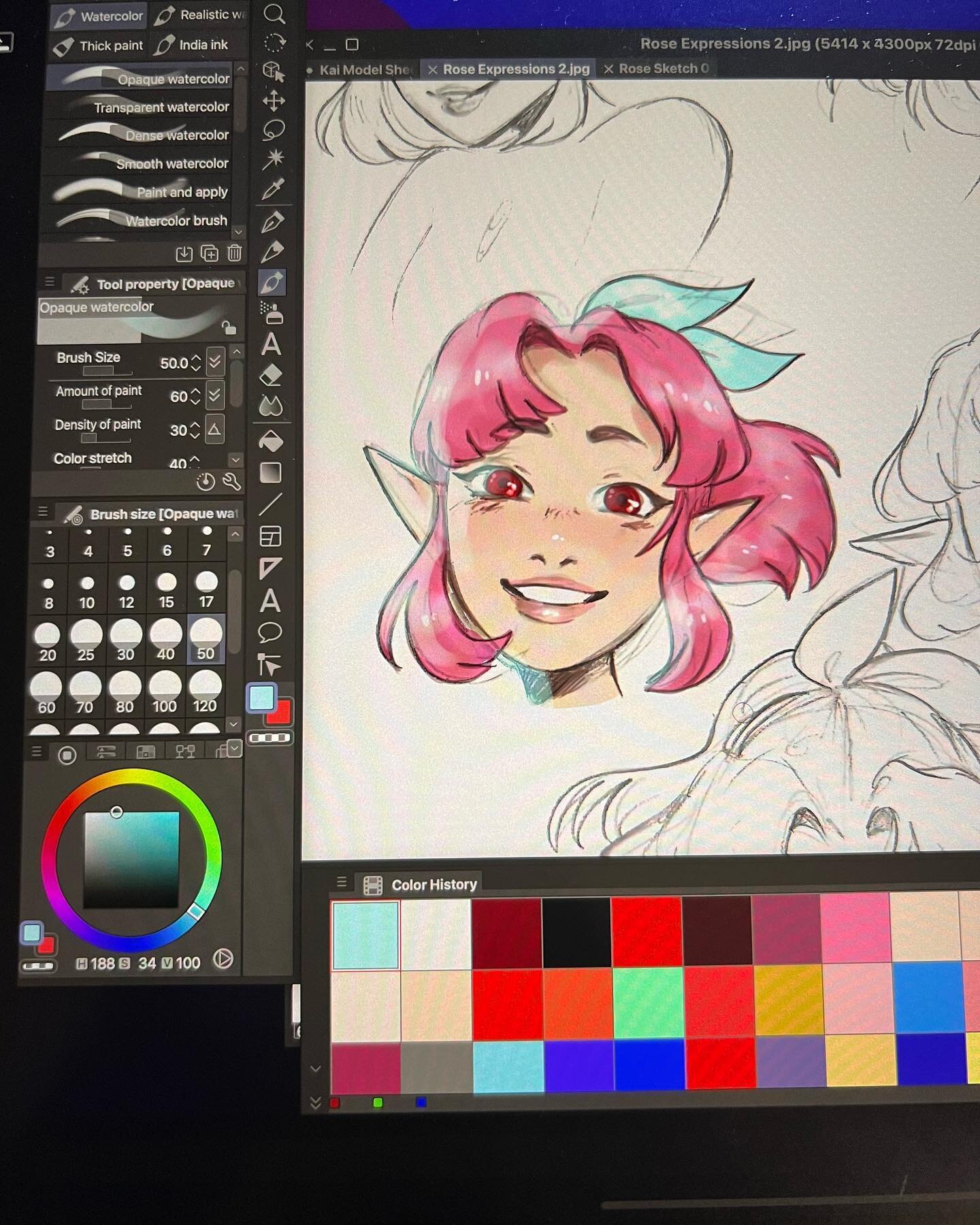 Work in progress&hellip; I&rsquo;m just so proud of this happy expression of Rose&hellip; before I ruin her life L M A O RIP Rose if you were here 3-4 years ago u know how dirty I did her😂😂 💖🌸 working slowly through schoolwork and original work ?