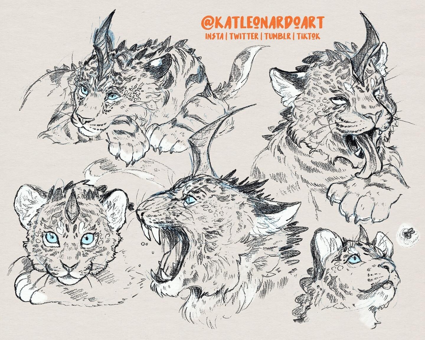 Some &ldquo;Horned Tiger&rdquo; sketches!!! 🐅🐅🐅I realized, rather painfully, that I don&rsquo;t have a lot of work geared towards character design and concept art specifically for my portfolio, so I want to change that! Starting with tigers 🐅✨ st