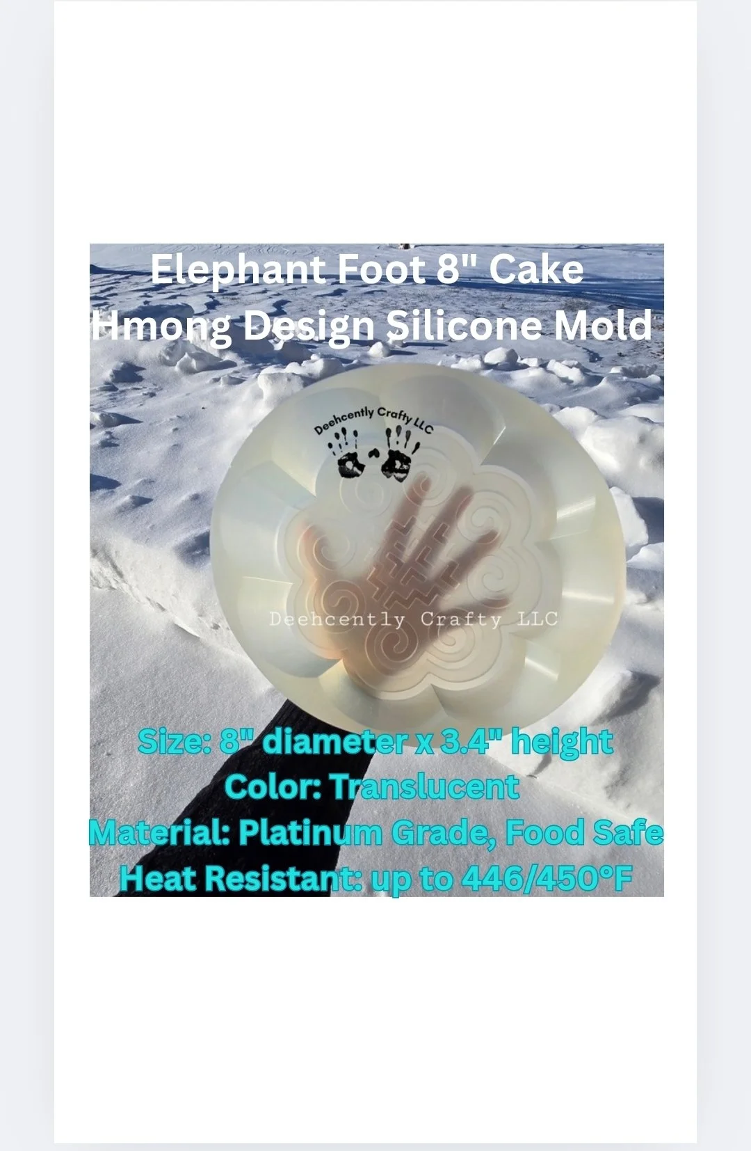 Cake 8" Mold Elephant Foot Hmong Design Silicone Mold