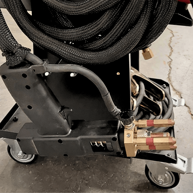 Aluminum dent pulling equipment for automotive collision centers.