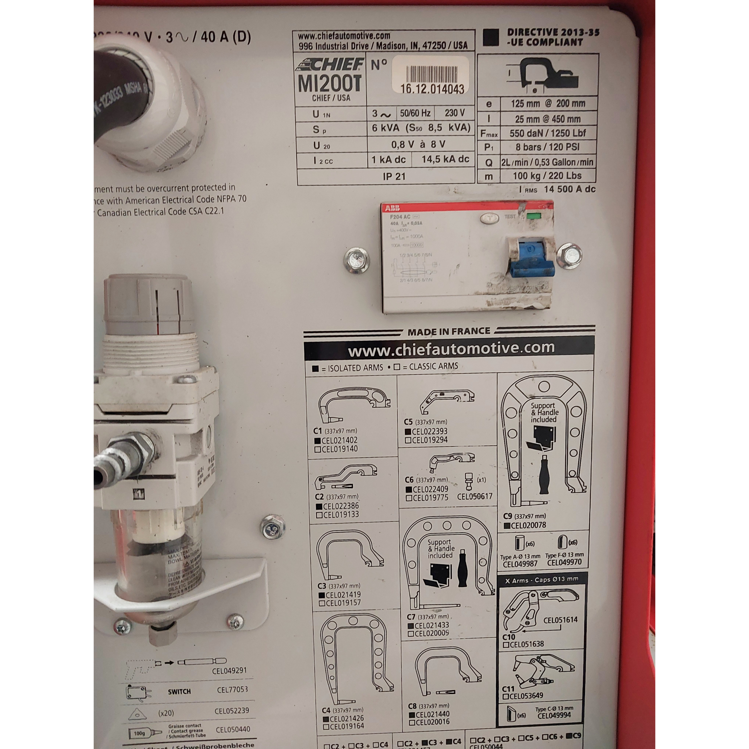 chief back panel information