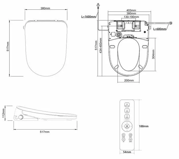 Attica Gaia Wellness Spa Smart Bidet Seat - Dimensions.jpeg