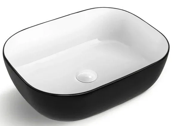 Artis O'96 Oval Basin Ultra Slim - 455 x 325 x 135 - Matte Black & Gloss White.jpeg
