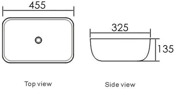 Artis O'96 Oval Basin Ultra Slim - 455 x 325 x 135 - Matte Black - Dimensions.jpeg