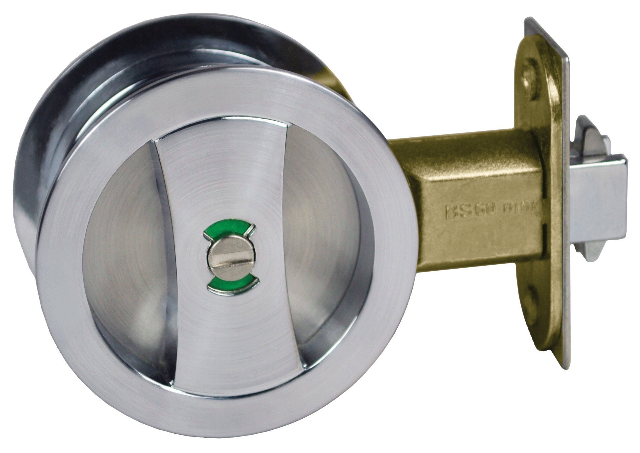 Privacy Cavity Sliding Door Lock - CSC-PRI-RD-SCV - Round - Satin Chrome - RedGreen Privacy indicator.jpeg