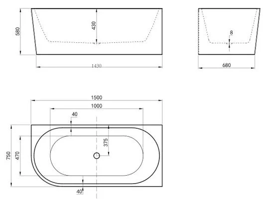 Right Corner Bathtub - 1500 X 750 X 580 - Gloss White - dimensions.jpeg