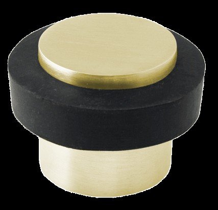 Round Floor Mount Door Stop – Satin Brass
