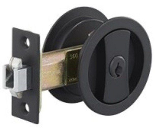 Ferarro Matt Black Cavity Sliding Door Lock Entrance Set – Keyed Entry, Modern Style, Both Sides