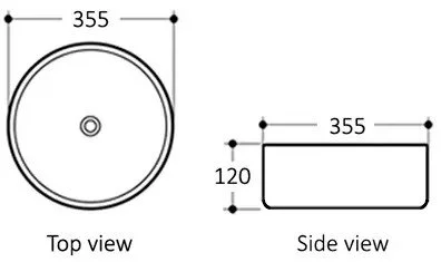 Artis Basin 88 - 355 x 355 x 120 - Matte White - Dimensions.jpeg