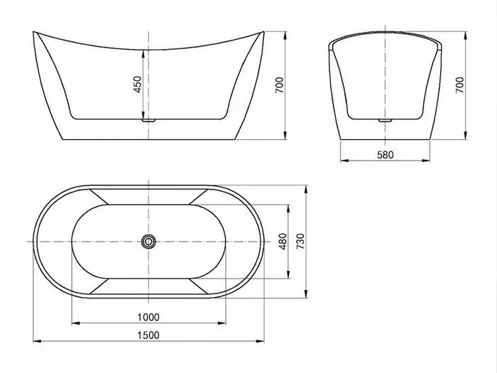 Viva 1500x750x720 Gloss White High Back - dimensions.jpeg