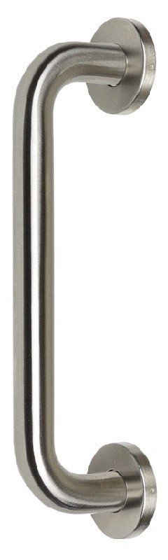 D Pull Handle on Rose - Stainless Steel