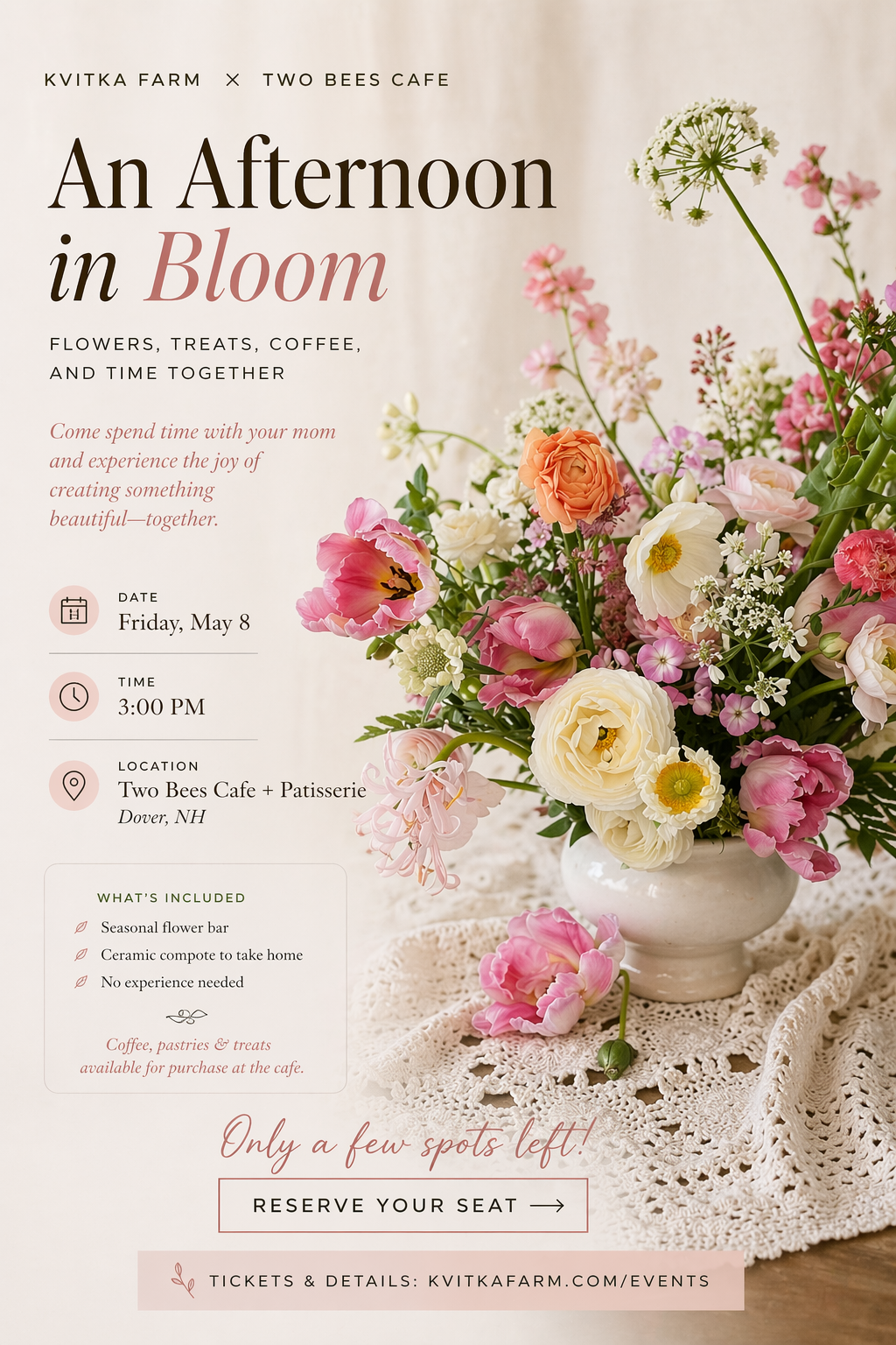 Afternoon in bloom at two bees PATISSERIE 