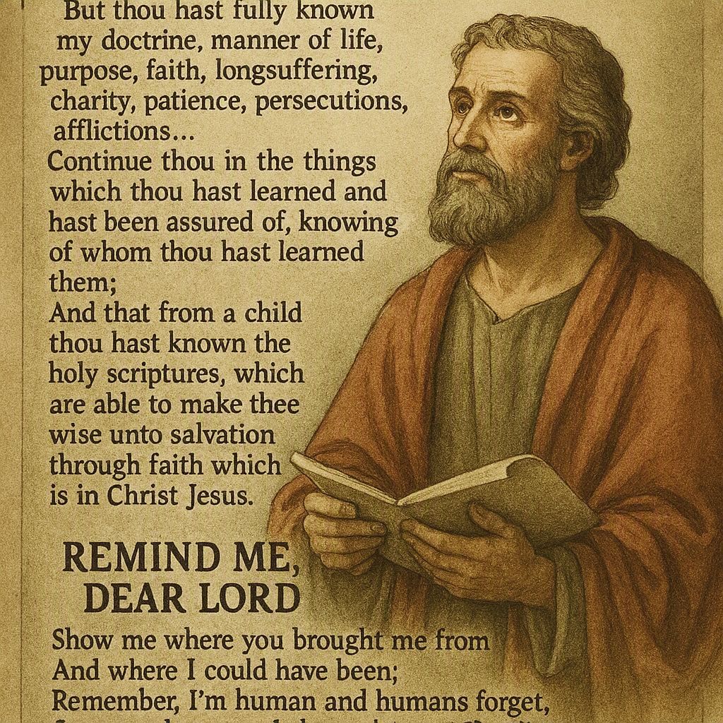 Join us for Part 4 in the message series from Paul’s last letter to Timothy.                  2 Timothy 3:10-17