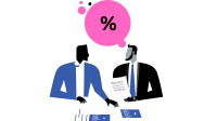 Icon image of two people sharing information. Symbolising how Mercer Funding Group provides clear communication to ensure full transparency each step of the way.