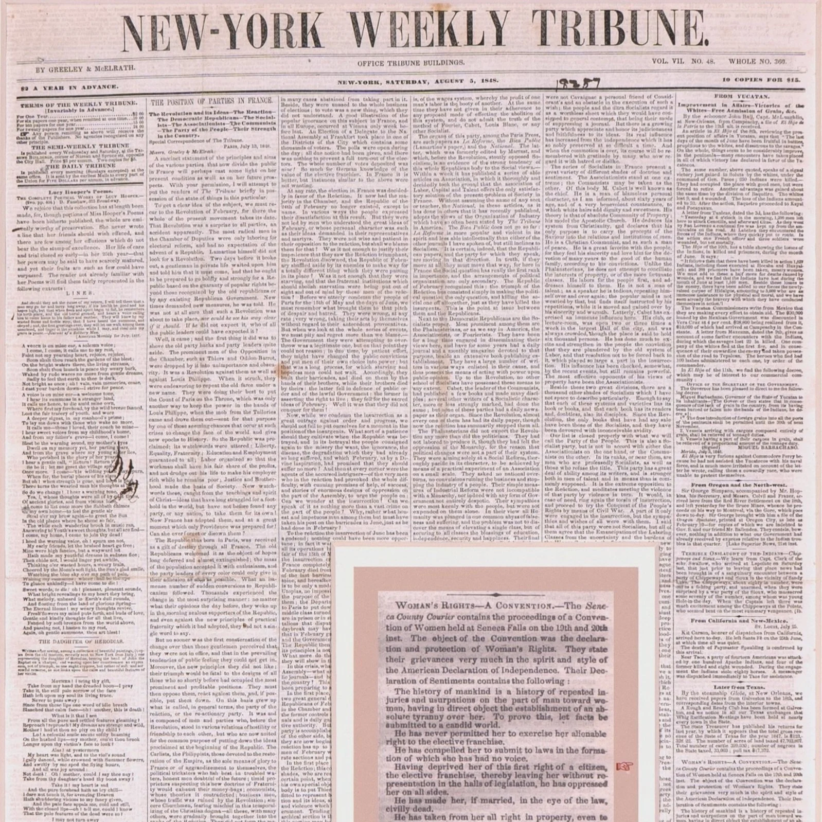 Seneca Falls Women’s Suffrage Declaration of Sentiments