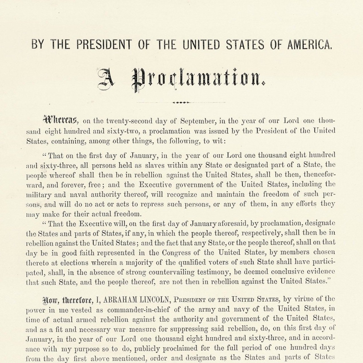 The Emancipation Proclamation