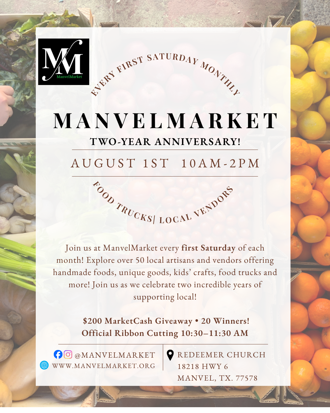 August 1st ManvelMarket-  2 Year Anniversary