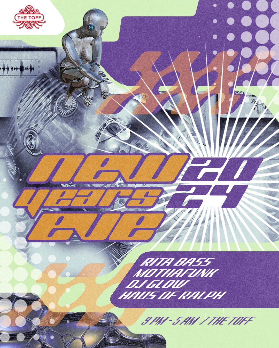 NYE 2024 @ THE TOFF | Event Poster Design