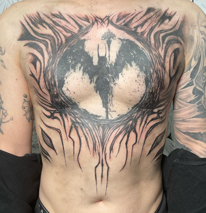 Batman Ripped Sign Drawing Batman Ripped Chest Tattoo