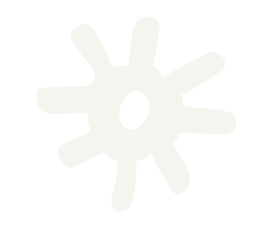 A black and white cartoon-style illustration of a snowflake.