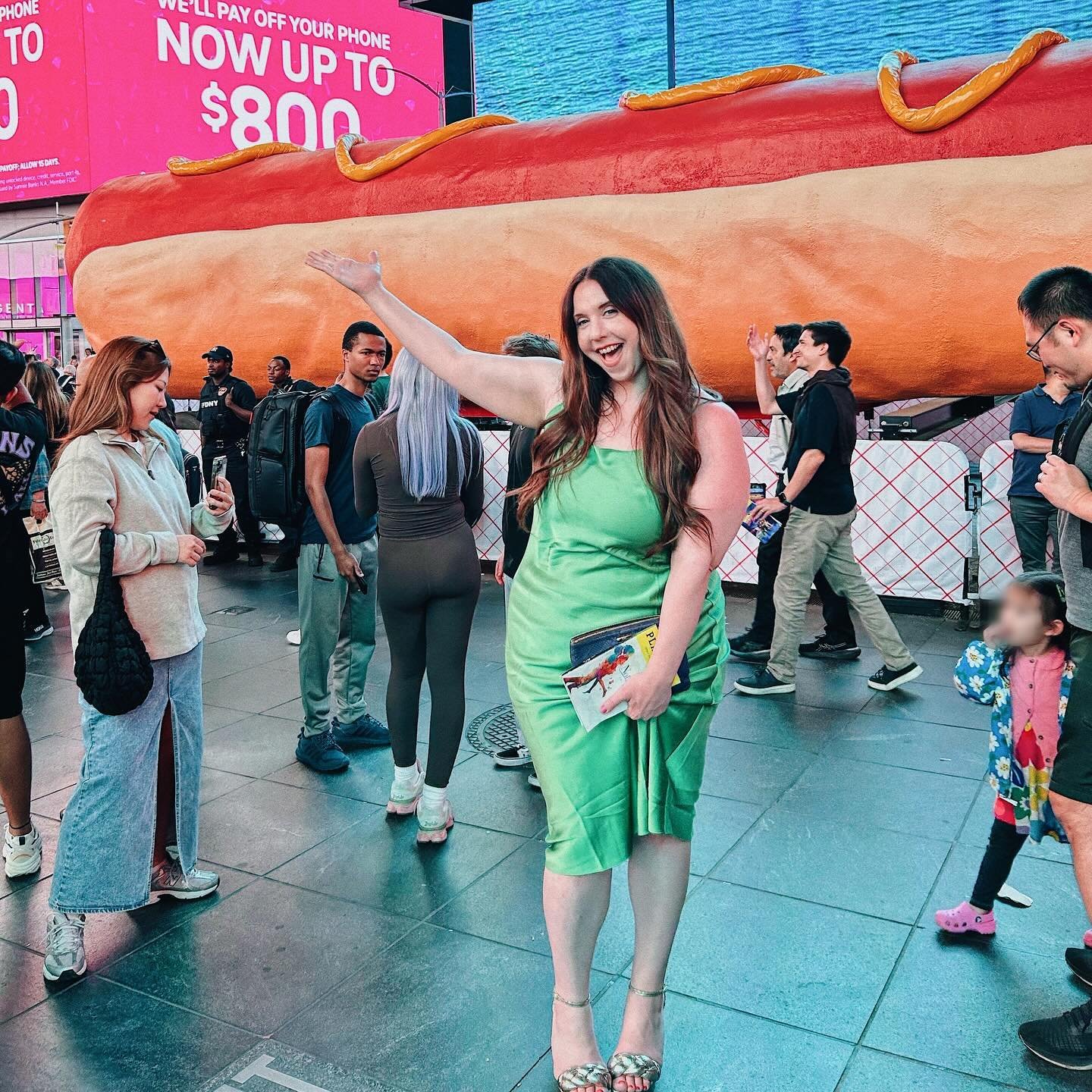 did y&rsquo;all really think they&rsquo;d put a giant hot dog in Times Square and I wouldn&rsquo;t get a picture with it?