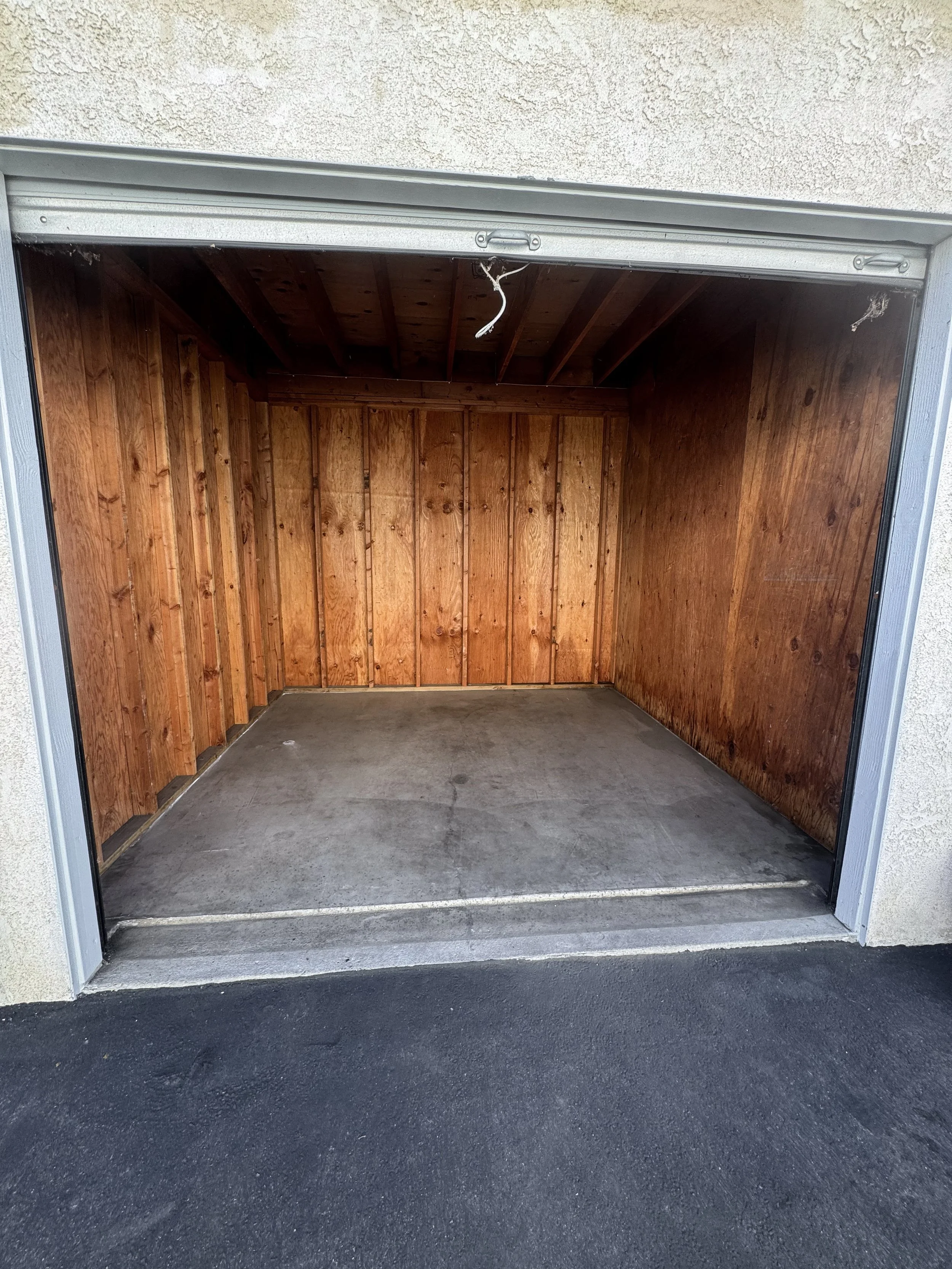 Storage unit after cleanout, located in Santa Barbara.